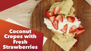 Keto Coconut Crepes With Fresh Strawberries Recipe