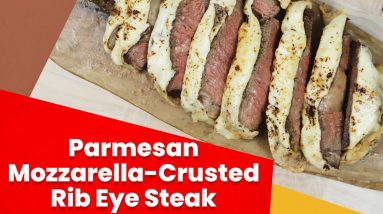 Keto Parmesan Mozzarella-Crusted Rib Eye Steak Recipe