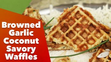 Keto Browned Garlic Coconut Savory Waffles Recipe